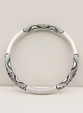 腕上拾光小众女足银999古法手镯