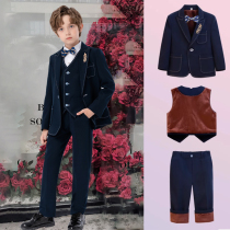 Boy Suits Suit Autumn Winter New Boy Flowers Childrenren Wedding Suit Children Host Walking Show Piano Performance