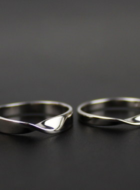 南风歌 第5辑 莫比乌斯环 S925纯银情侣戒指表白个性礼物学生七夕