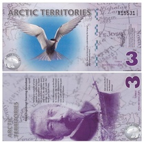 (Americas) Arctic 3 Yuan Business Memorial Plastic Note New UNC