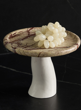 酒店软装设计三足大理石果盘摆件