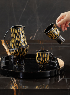 休息区茶几托盘咖啡壶烛台装饰品