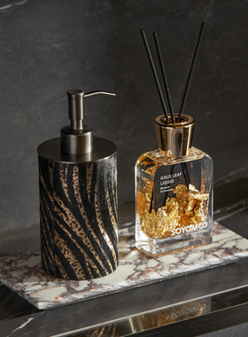 星级酒店样板间客房浴室高端马毛卫浴洗漱托盘乳液瓶口杯香薰摆件