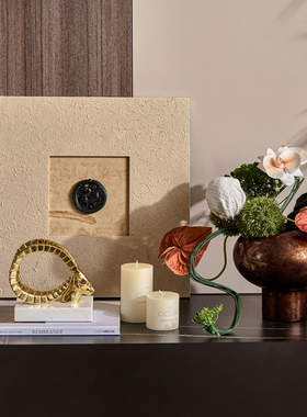 轻奢复古风软装花器摆件玄关客厅