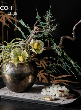 新中式样板房间玉石葡萄摆件饰品