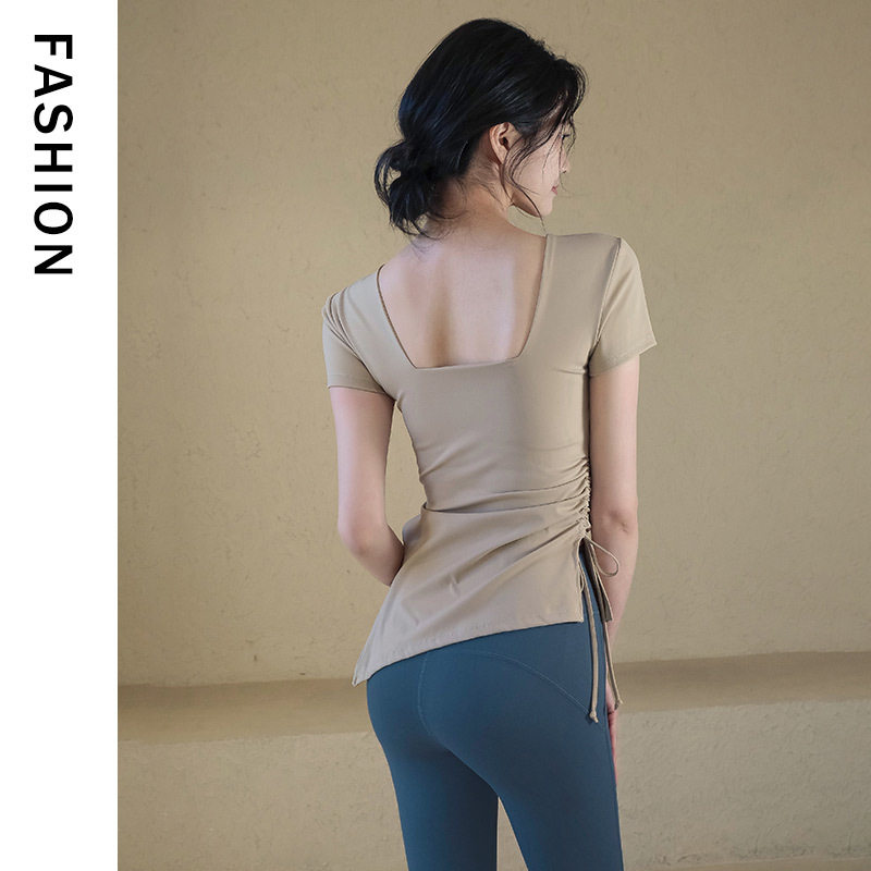 夏季速干透气运动健身训练女上衣带胸垫短袖T恤普拉提瑜伽服上衣,淘宝优惠券,粉丝福利购,淘宝优惠卷