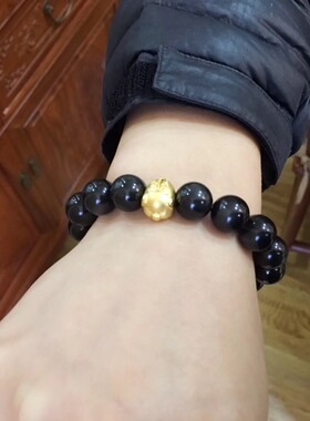 黑曜石黄金999黑曜石名族风