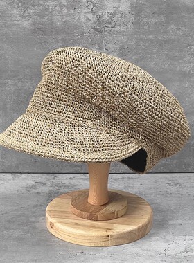 夏季透气侧压细纸草钩针软马术帽