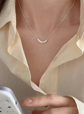 2024年新款简约小珠子细项链女轻奢锁骨链小众级设计感颈链配饰