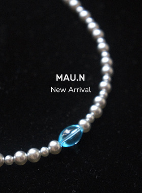 琉璃人造珍珠女精致项链银色