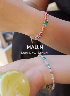 露营穿搭手链海蓝宝氛围感彩色女