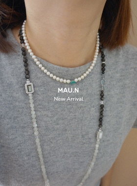 MauN可以戴20年的经典款925镶嵌天然淡水珍珠强光彩色半宝石项链