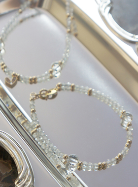 白水晶锆石法式百搭手链好运