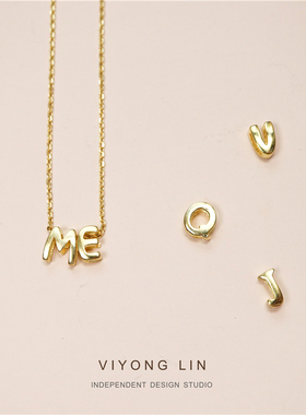 异想字母英文自由搭配隔珠小挂坠