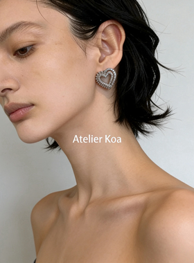 Atelier Koa日本手工爱心锆石耳环