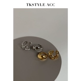 TKSTYLEACC INS Блог Основная модель мода Metal European и American Simple Curve Double -Layer Design Satching Ring Кольцо