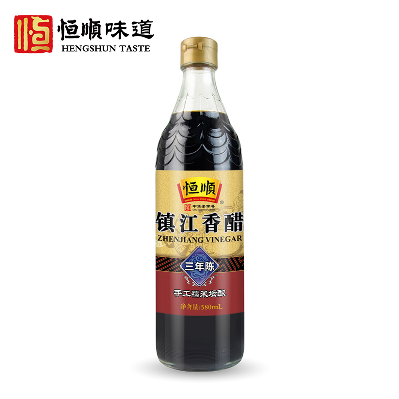 恒顺香醋 镇江特产三年陈酿580ml*4瓶组合装蘸食调味纯粮酿造香醋 - 图2