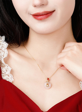 纯银十二生肖平安扣项链