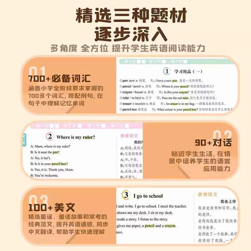 小橙同学337晨读法小学英语美文作文答题模板一二三四五六年级通用优美句子积累古诗文晨诵晚读积累大全好词好句好段课外辅导资料