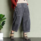Three-quarter autumn and winter new style corduroy fat mm corduroy pants