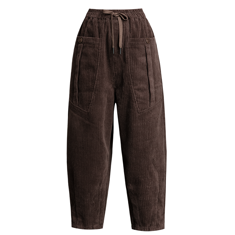 灯芯绒萝卜裤女加绒加厚高腰休闲阔腿女裤九分冬季新款条绒哈伦裤,淘宝优惠券,粉丝福利购,淘宝优惠卷