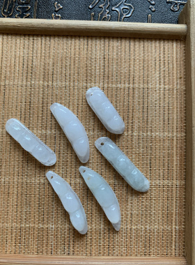 今石缘天然翡翠A货配件 四季豆DIY辅料材料车挂包挂手机链等饰品