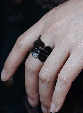 溯也情侣皮革原创小众戒指