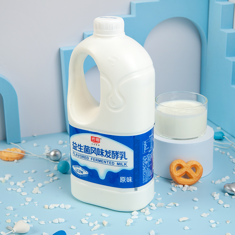 光明益生菌大桶1.25kg*2桶装酸奶原味益生菌风味发酵乳实惠装畅饮 - 图0