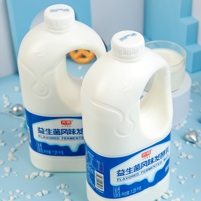 光明益生菌大桶1.25kg*2桶装酸奶原味益生菌风味发酵乳实惠装畅饮 - 图1