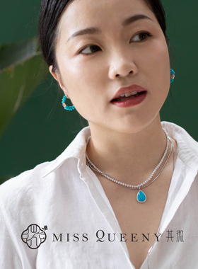 MissQueeny其微|【孤品】天然美松钻石水滴椭圆万能扣18k白金优雅