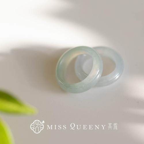 MissQueeny其微|高冰翡翠戒指冰透温润淡雅缅料A货细腻女 - 图2