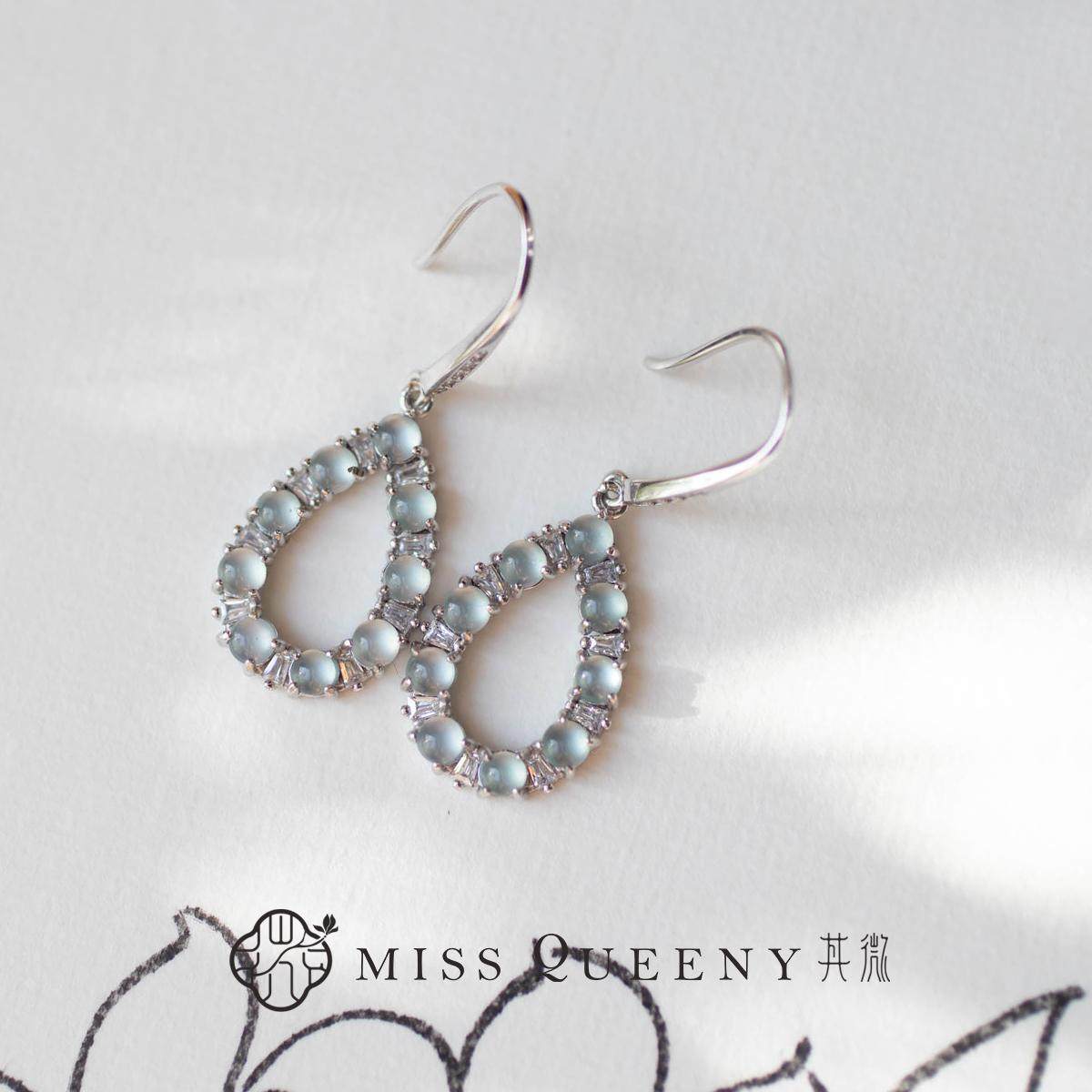 MissQueeny其微|天然冰种翡翠纯银平安扣耳饰清透温婉新中式国风,淘宝优惠券,粉丝福利购,淘宝优惠卷