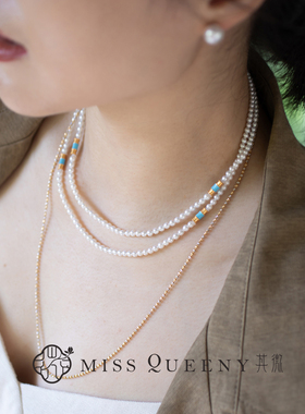 MissQueeny其微|珍珠长链纯银百搭时尚简约气质小众优雅
