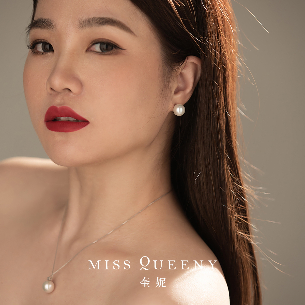 MissQueeny其微|18k白金淡水澳白珍珠耳钉清冷高级贵气大规格 - 图0