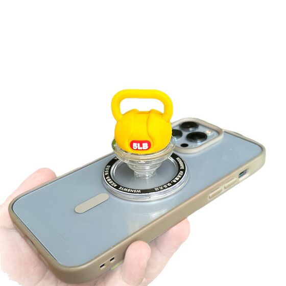 Gym gift kettlebell mobile phone holder, weightlifting barbell air bag anti-fall base, small gift for fitness coach