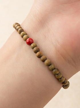 绿檀木手串文玩复古风男女士手链