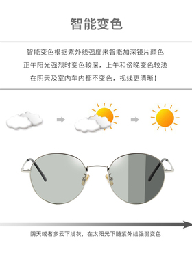 超轻复古椭圆框浅灰色女太阳镜