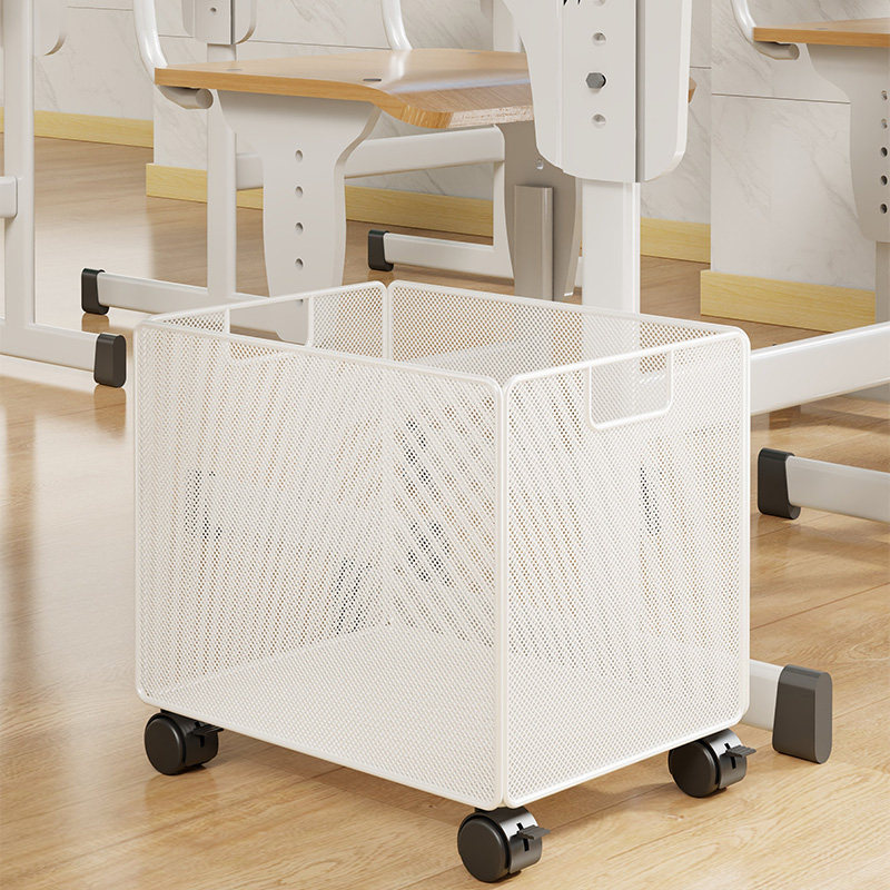 书本收纳箱滑轮书箱可移动学生教室用桌下书包桌面放书收纳盒书架