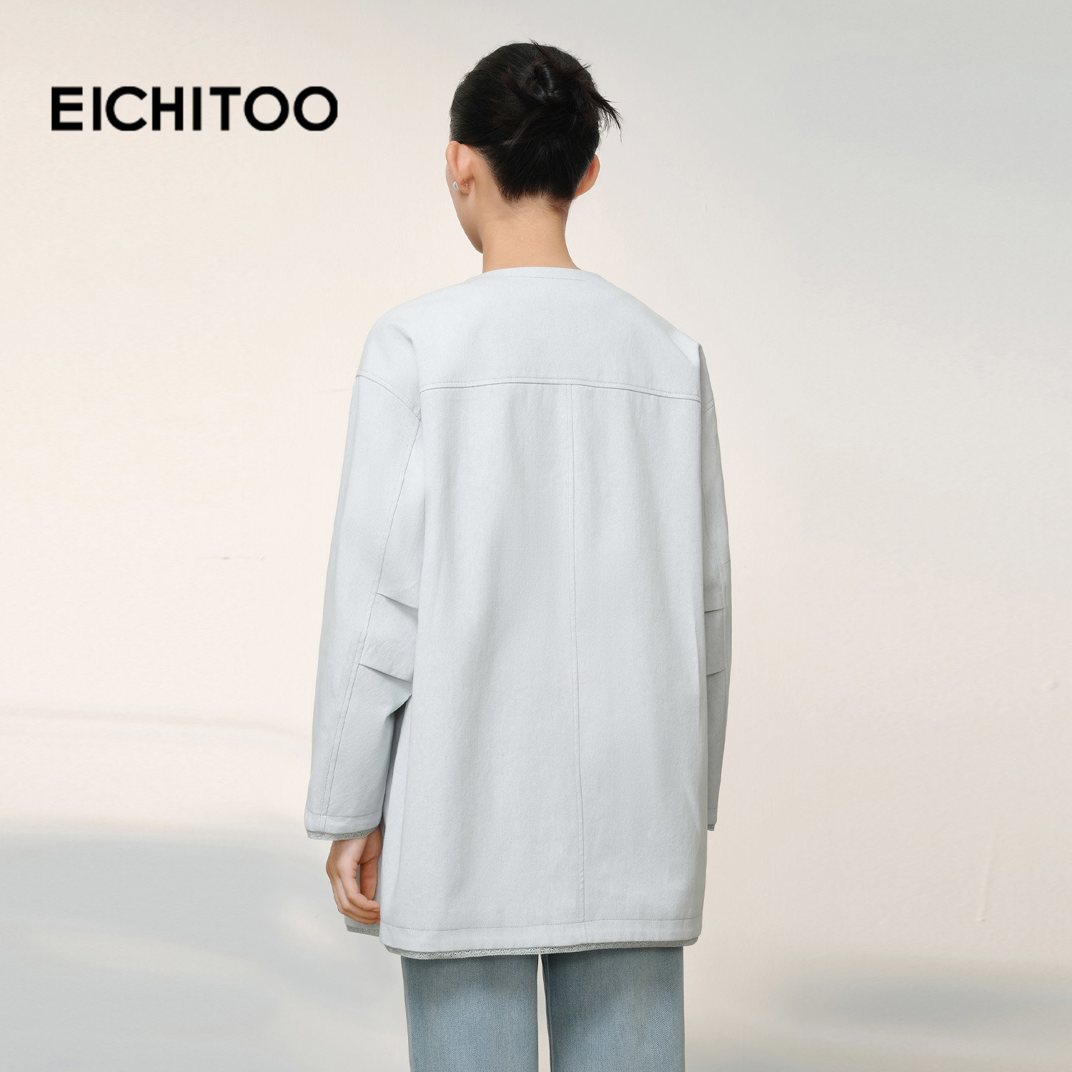 爱居兔老钱风圆领风衣外套女2026年春季新款松弛感简约显瘦上衣,淘宝优惠券,粉丝福利购,淘宝优惠卷