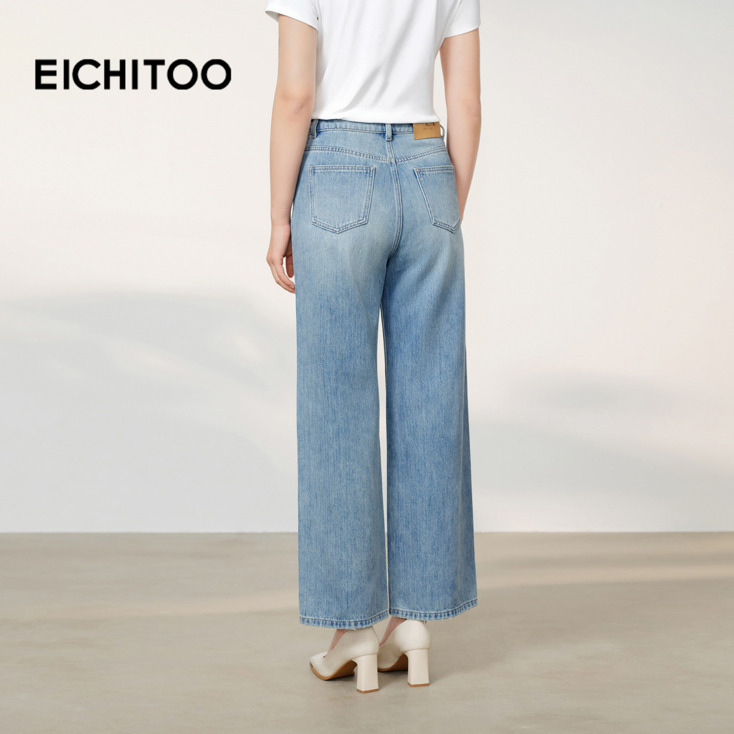 爱居兔时尚设计感牛仔裤2026年春季新款女含亮丝高品质长裤,淘宝优惠券,粉丝福利购,淘宝优惠卷