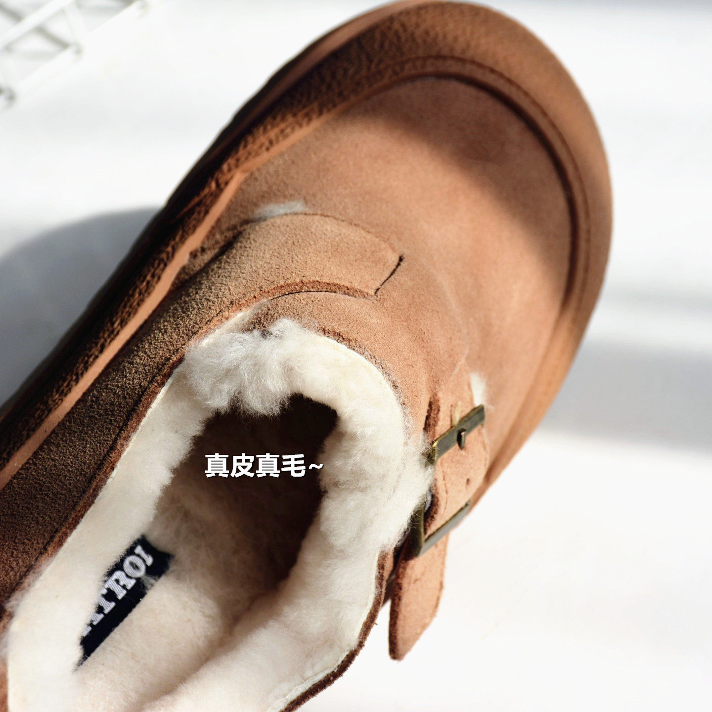 羊毛~ 俄罗斯单~ 牛反绒真皮棉鞋2025冬季新款毛毛鞋休闲保暖单鞋,淘宝优惠券,粉丝福利购,淘宝优惠卷