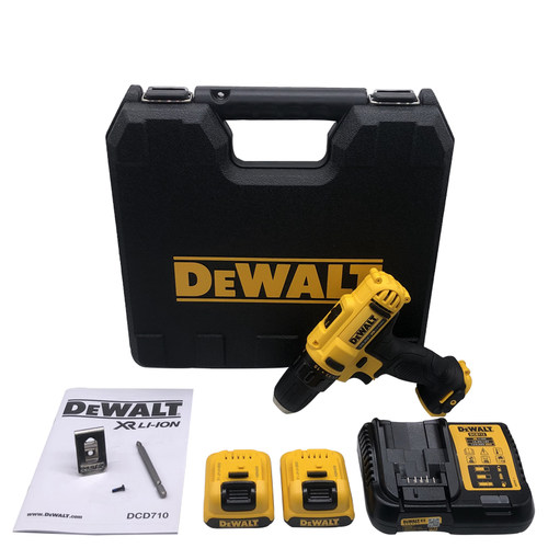正品得伟DEWALT家用锂电10.8V充电钻电动螺丝刀起子机DCD710DK2 - 图1