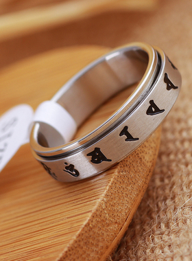 六字真言情侣吊坠指环戒指