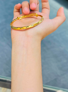 金包银满天星推拉手镯送女友