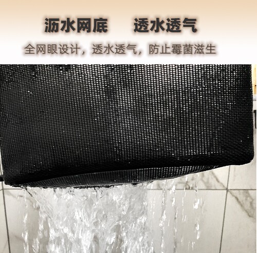 沥水速干洗澡篮收纳大容量洗漱筐手提浴筐网格洗浴包可折叠游泳兜 - 图0