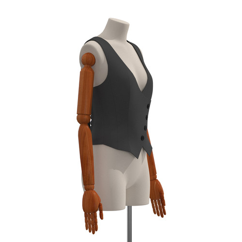 2085亲子装14 沙龙服务员马甲 ff14沙龙套COS纸样 - 图3