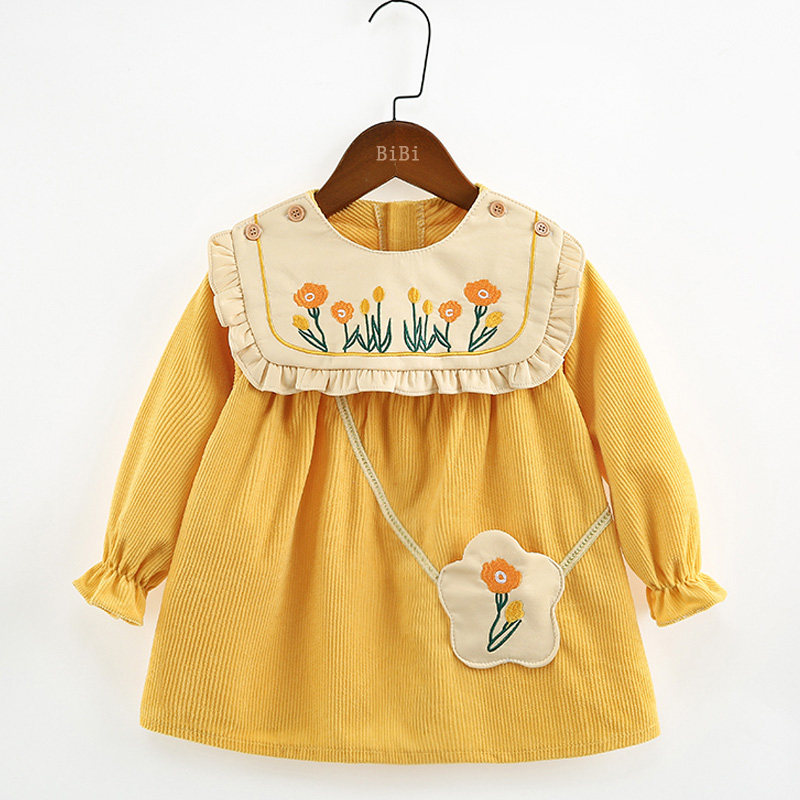 女宝宝罩衣水晶灯芯绒围兜吃饭儿童围裙儿童防水防防脏反穿衣秋冬,淘宝优惠券,粉丝福利购,淘宝优惠卷