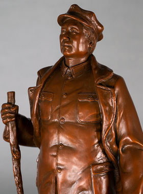 毛泽东摆件礼品家居装饰品毛主席长征全纯铜青年全身站像雕塑铜像