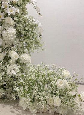 白色满天星仿真花路引婚庆布置