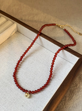 新中式项链丰美饰品厂锁骨链玛瑙